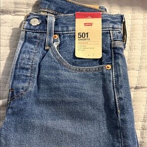 Levi's Blue 501 High-Rise Denim Shorts